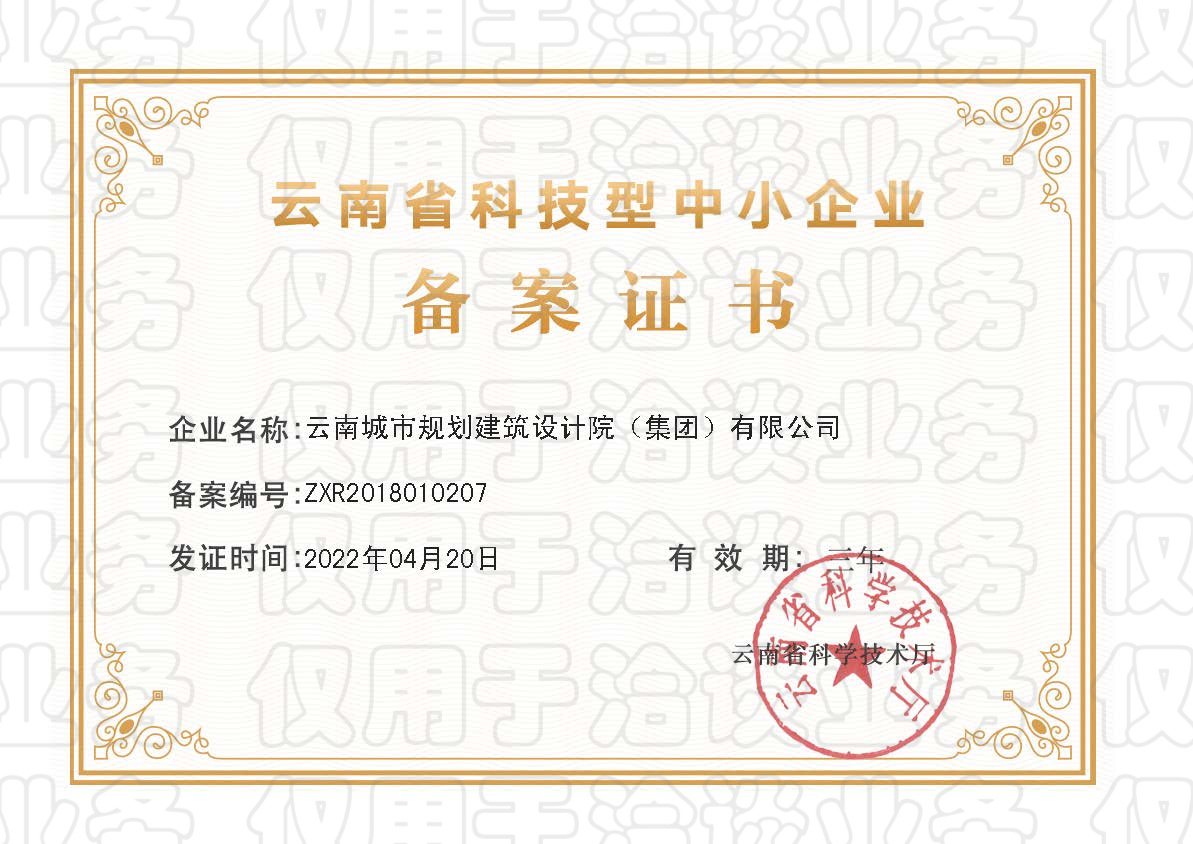 云南科技型中小企业证书